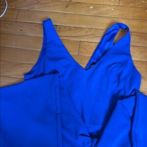 Striking Blue Sleeveless Jumpsuit with V-Neckline